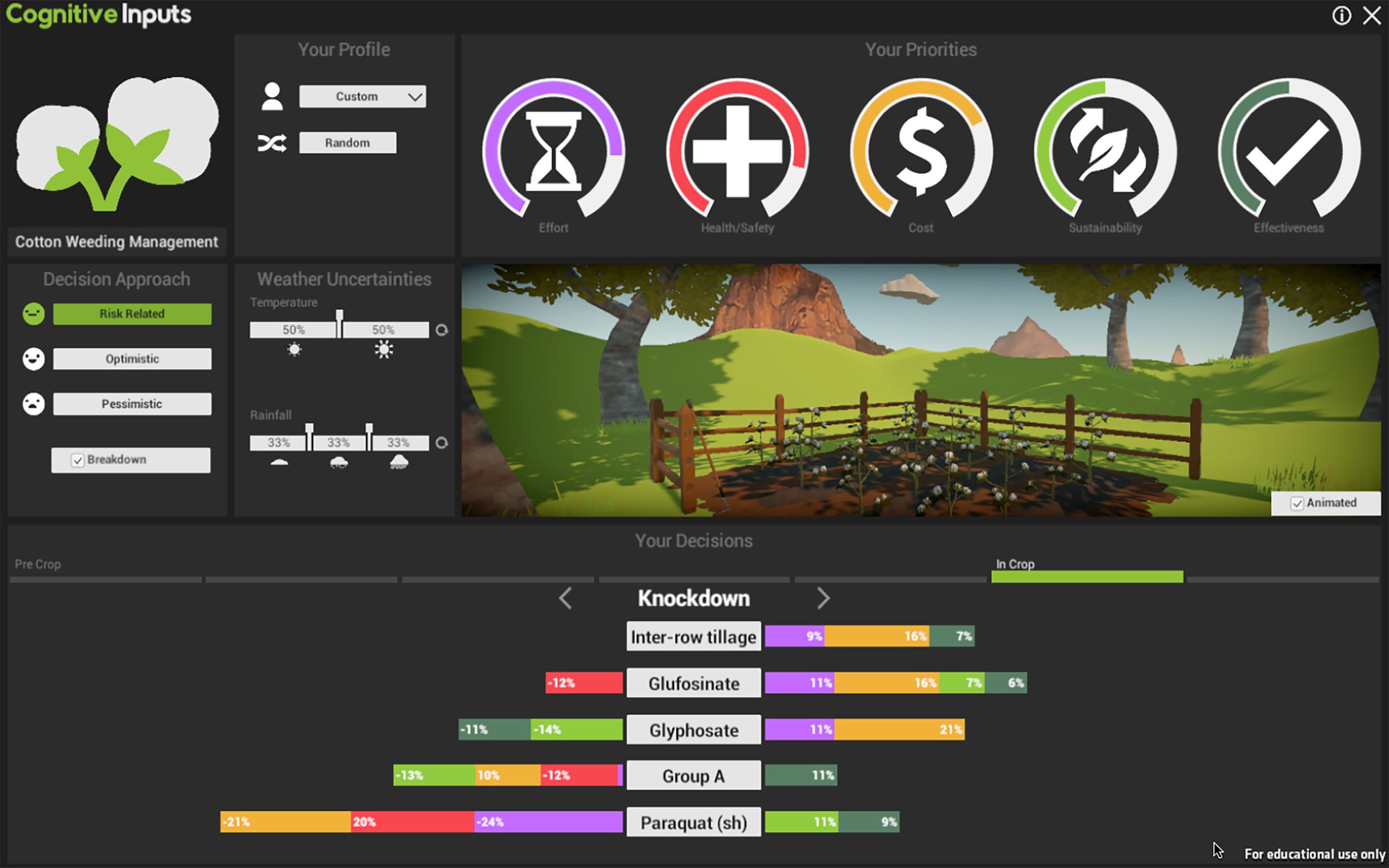 GAME OF WEEDS: Professor Polson and her team developed a game to enable cotton farmers simulate how to reduce pesticides.