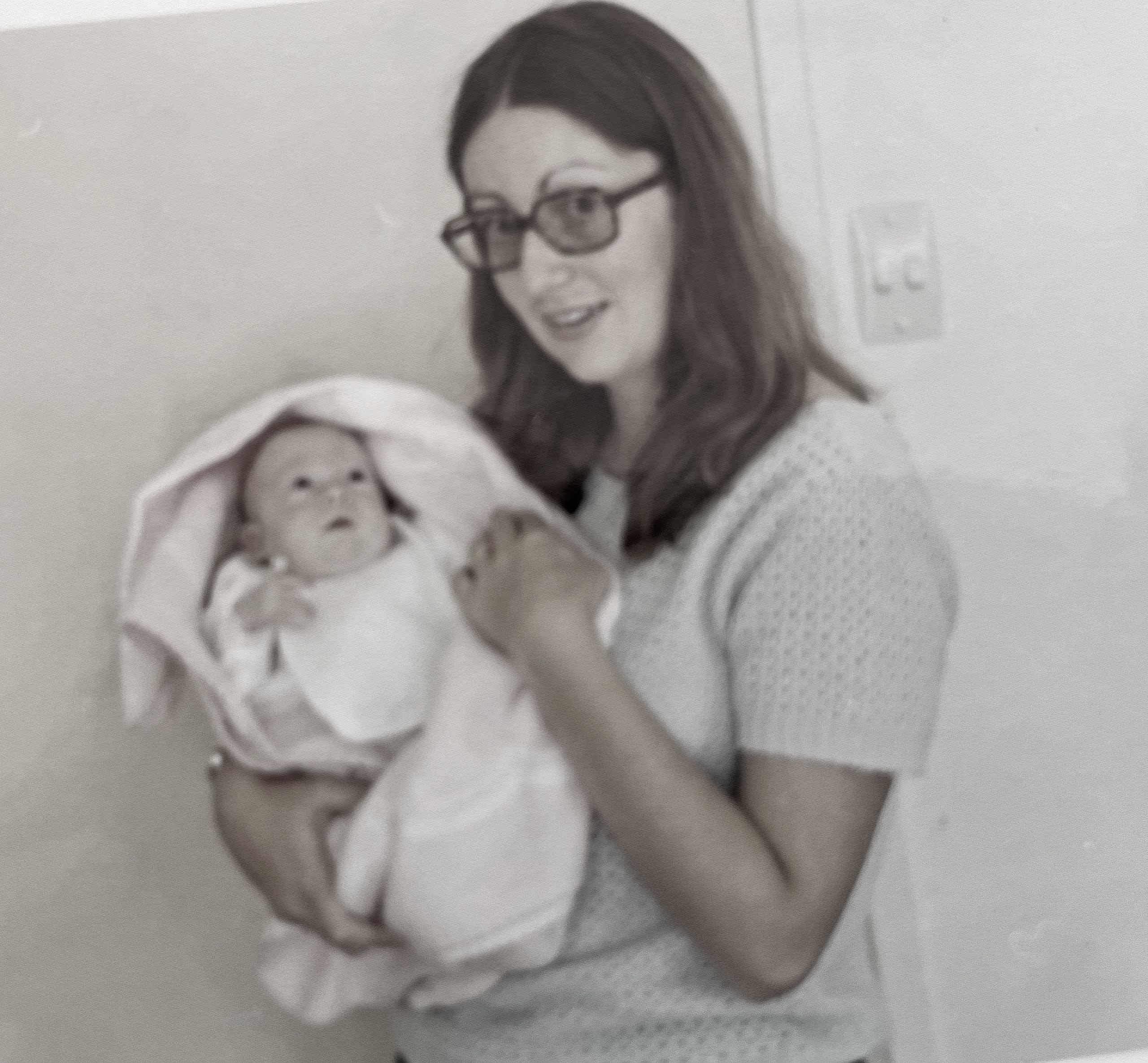 NEW MUM: Susan Wright and Amanda.