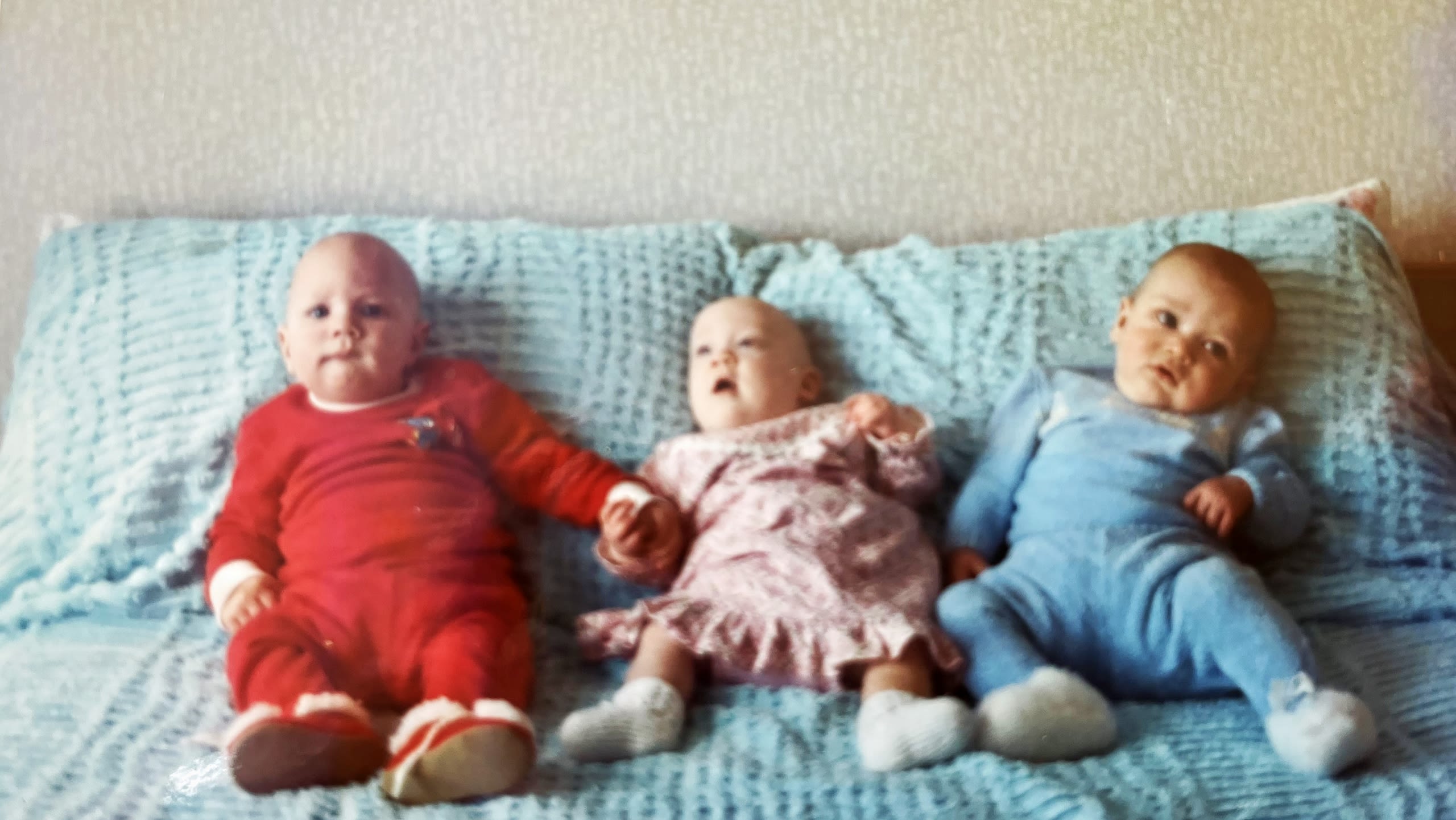 Baby Amanda, (centre) with her cousins Darryl (left) and Kaine (right). The three cousins were  born within six weeks of each other.